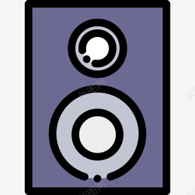音箱摇滚乐4线性颜色图标图标