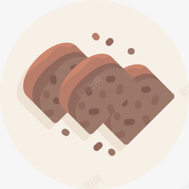 巧克力纯素食品3个平的图标图标
