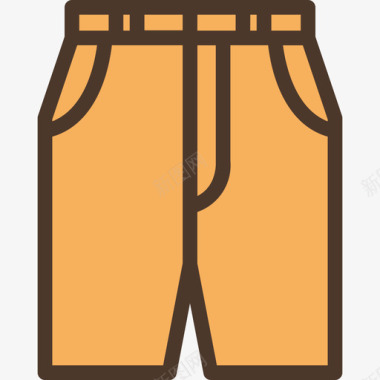 51素材短裤衣服51线性颜色图标图标