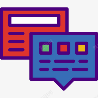 讲话泡泡聊天泡泡通讯14线颜色图标图标