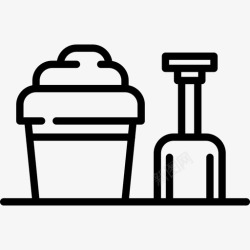 桶砂砂桶热带19线形图标高清图片