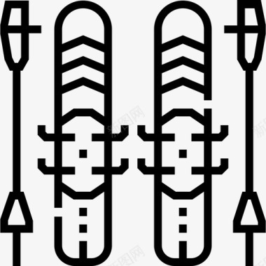 滑雪比赛标志滑雪运动38直线型图标图标