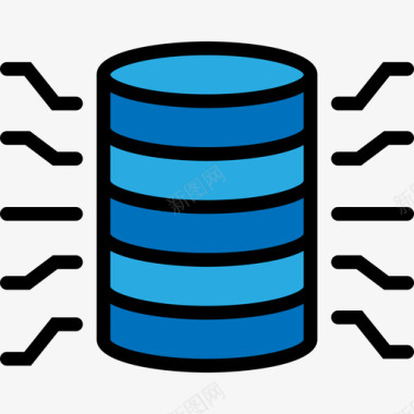 数据库数据网络2线性颜色图标图标