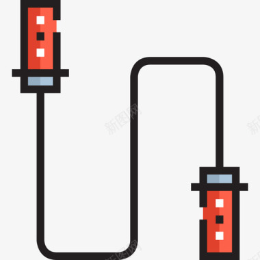 跳绳户外活动19线条颜色图标图标