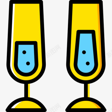 香槟派对31黄色图标图标