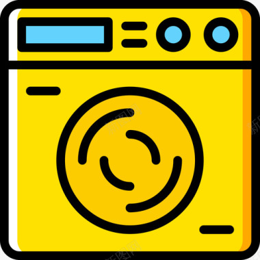 洗衣图标洗衣机家用5黄色图标图标