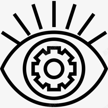 眼睛标志眼睛未来技术10线性图标图标