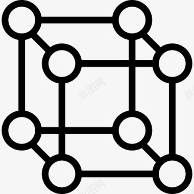 立方体构成立方体科学35直线图标图标