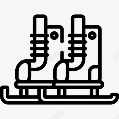 北极贝免扣溜冰鞋北极9号直线型图标图标