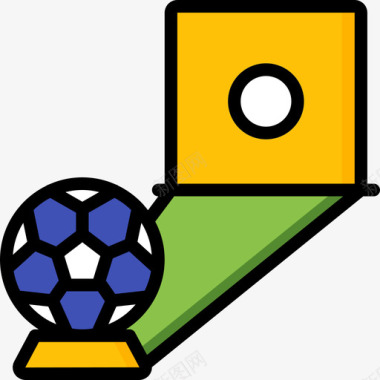 足球主题公园2线性颜色图标图标