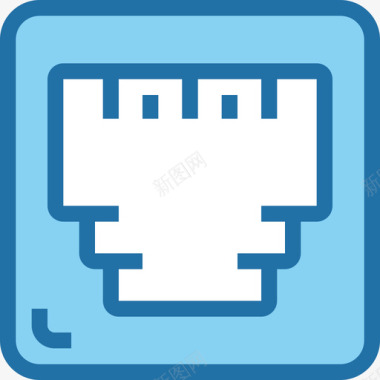 连接器计算机和硬件3蓝色图标图标