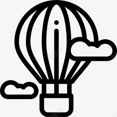 气球热气球户外活动15线性图标图标