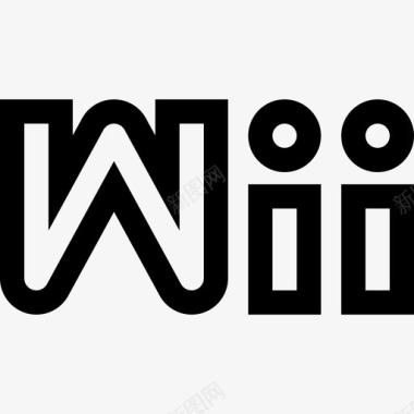 Wii视频游戏标志5线性图标图标