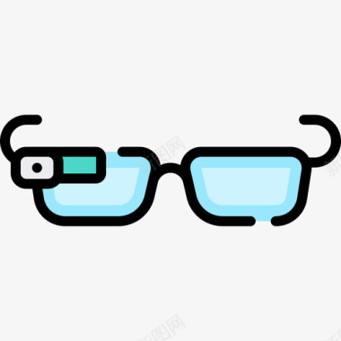 智能眼镜未来技术13线性颜色图标图标