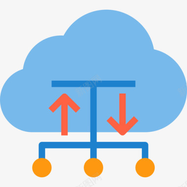 云储存扁平云计算云技术7扁平图标图标