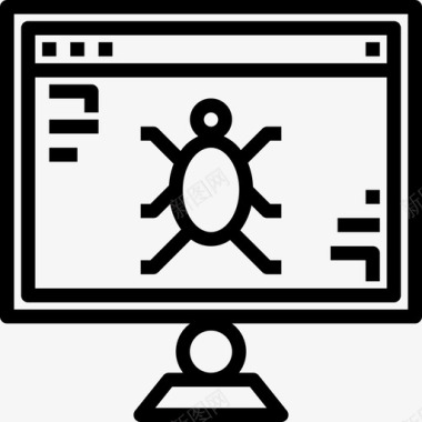 浏览器图标病毒浏览器和接口4线性图标图标
