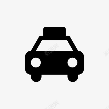 公共标识红出租车汽车公共交通工具图标图标