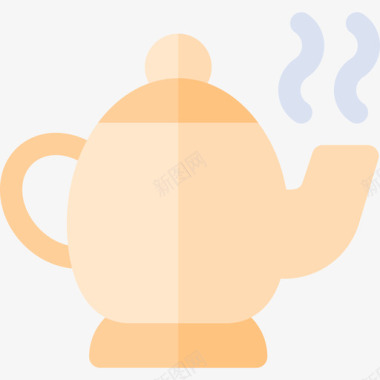 茶壶英国扁平图标图标