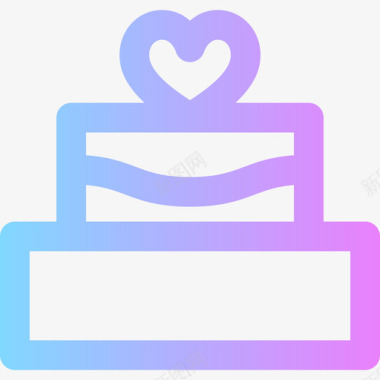 婚礼蛋糕爱情38渐变色图标图标