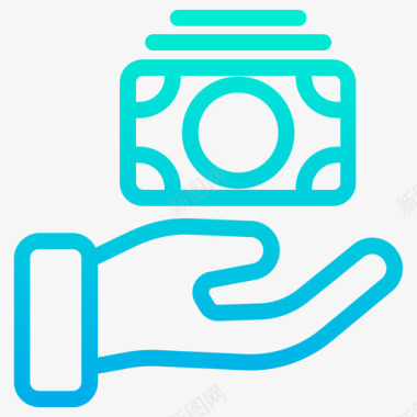 获得资金银行和金融18梯度图标图标