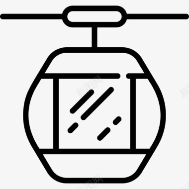 矢量缆车缆车车厢冬季自然13线性图标图标