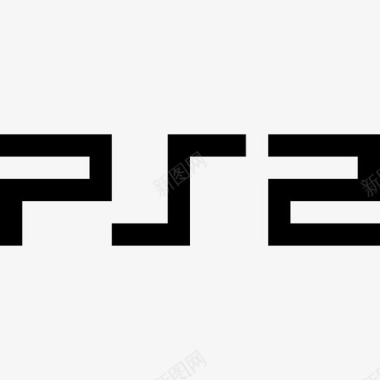 Ps2视频游戏徽标5线性图标图标