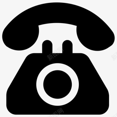固定电话复古电话机场服务实心图标图标