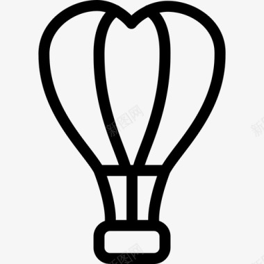 热气球爱情浪漫4线性图标图标