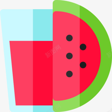 西瓜夏季食品饮料平板图标图标