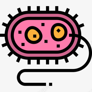 细菌细菌科学47线状颜色图标图标