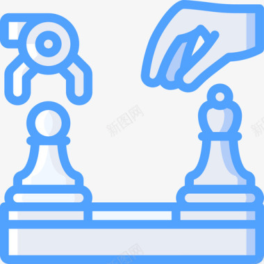 国际象棋人工智能21蓝色图标图标
