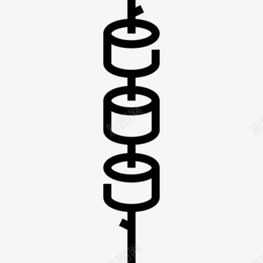 圆球棉花棉花糖夏季食品饮料5线性图标图标