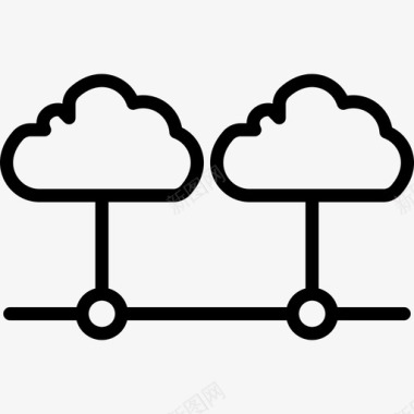 云闪付云计算机网络和数据库线性图标图标