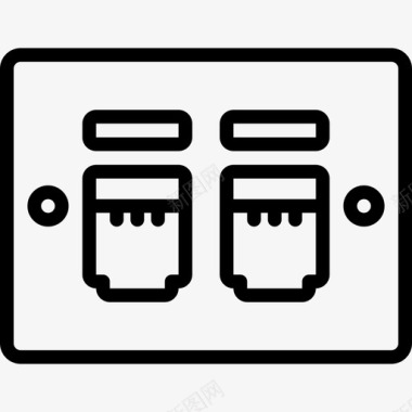 有网研磨以太网联网5线性图标图标