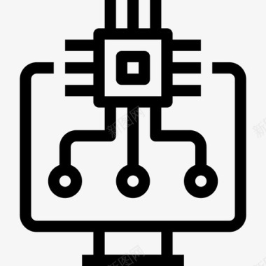 Intel芯片芯片计算机和硬件5线性图标图标