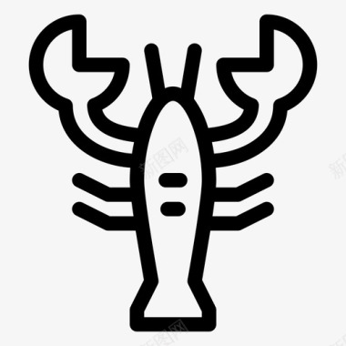 龙虾小龙虾甲壳类动物图标图标