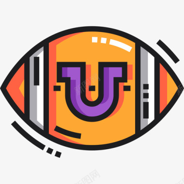 大学标志足球大学5线性颜色图标图标