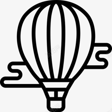 热气球热气球主题公园5线性图标图标