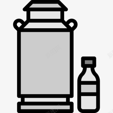 牛奶绿色牛奶农业和园艺4线性颜色图标图标