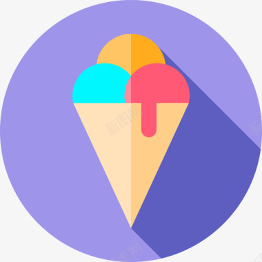 甜点冰激凌甜点和糖果2个平的图标图标