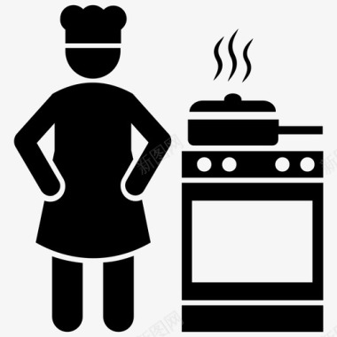 专家厨师烹饪烹饪专家烹饪食物图标图标