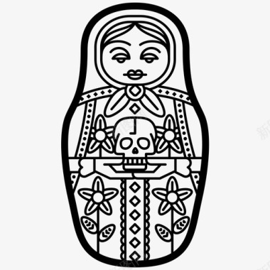 俄罗斯娃娃奶妈骷髅头图标图标