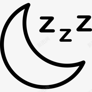 月亮沉睡直线图标图标