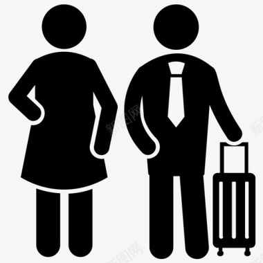 情侣旅行航空旅行机场人图标图标