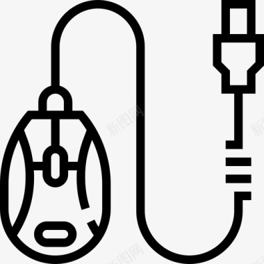 复古鼠标鼠标计算机技术线性图标图标