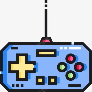 电子游戏业余爱好7线性颜色图标图标