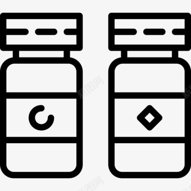 PPT艺术油漆管艺术4线性图标图标