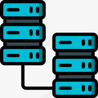 网络大数据服务器网络和数据库10线性颜色图标图标