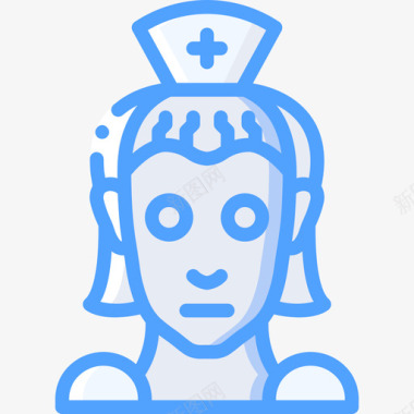 护士人工智能21蓝色图标图标