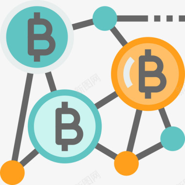 互联网区块链比特币加密货币区块链扁平图标图标